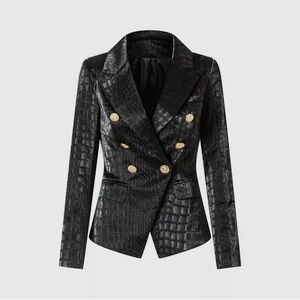 New Black faux croc jacket